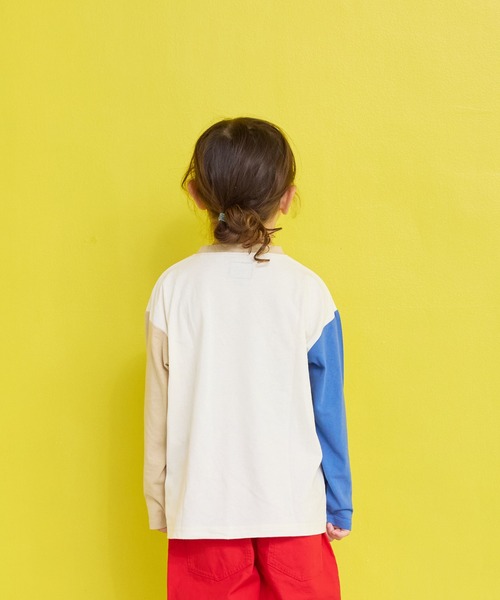 Life Support Products（ライフサポートプロダクツ）の「配色ポケットロンTee（Tシャツ/カットソー・キッズ・グリーン系その他/グレー系その他/ベージュ/ブラック/ホワイト系その他/ラベンダー/オレンジ/オフホワイト・90/100/110/120/80/130/95/140/150）」の12枚目の写真