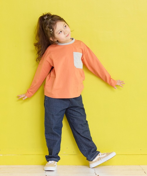 Life Support Products（ライフサポートプロダクツ）の「配色ポケットロンTee（Tシャツ/カットソー・キッズ・グリーン系その他/グレー系その他/ベージュ/ブラック/ホワイト系その他/ラベンダー/オレンジ/オフホワイト・90/100/110/120/80/130/95/140/150）」の10枚目の写真