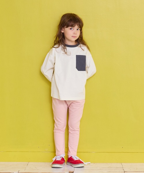 Life Support Products（ライフサポートプロダクツ）の「配色ポケットロンTee（Tシャツ/カットソー・キッズ・グリーン系その他/グレー系その他/ベージュ/ブラック/ホワイト系その他/ラベンダー/オレンジ/オフホワイト・90/100/110/120/80/130/95/140/150）」の15枚目の写真