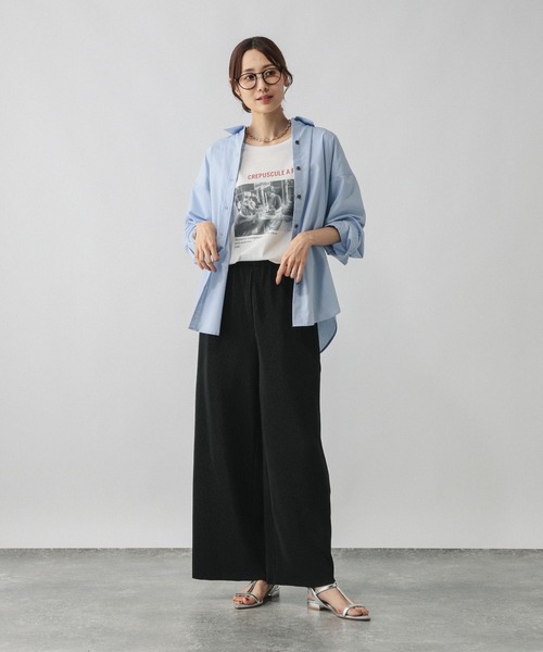 GLOBAL WORK（グローバルワーク）の「セルフカットプリーツパンツ/579557（その他パンツ・レディース・マスタード/スミクロ/ブラック系その他/ブラック・MEDIUM/LARGE）」の5枚目の写真