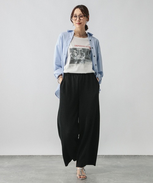 GLOBAL WORK（グローバルワーク）の「セルフカットプリーツパンツ/579557（その他パンツ・レディース・マスタード/スミクロ/ブラック系その他/ブラック・MEDIUM/LARGE）」の6枚目の写真