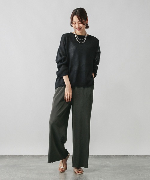 GLOBAL WORK（グローバルワーク）の「セルフカットプリーツパンツ/579557（その他パンツ・レディース・マスタード/スミクロ/ブラック系その他/ブラック・MEDIUM/LARGE）」の13枚目の写真