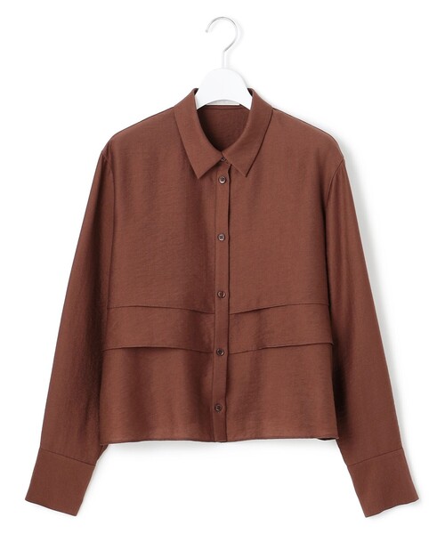 ICB(アイシービー)の「ワッシャーツイル クロップドブラウス(シャツ/ブラウス・レディース・ブラック系/ブラウン系・6/4/2/0)」の14枚目の写真