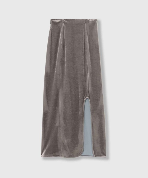 THINGS THAT MATTER(シングス ザット マター)の「TRIACETATE VELOR SKIRT / トリアセテートベロアスカート(スカート・レディース・ブラック/グレー・1/2)」の6枚目の写真
