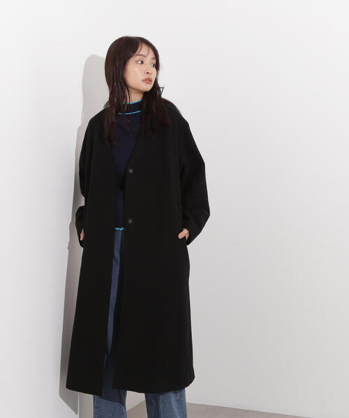 N.(N. Natural Beauty Basic)(エヌエヌナチュラルビューティーベーシック)の「【PS/低身長サイズ】カラーレスロングコート(ノーカラーコート・レディース・ブラック/グレー/ベージュ・P/S/MEDIUM/SMALL)」の12枚目の写真