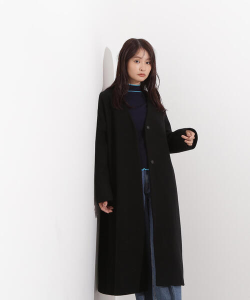 N.(N. Natural Beauty Basic)(エヌエヌナチュラルビューティーベーシック)の「【PS/低身長サイズ】カラーレスロングコート(ノーカラーコート・レディース・ブラック/グレー/ベージュ・P/S/MEDIUM/SMALL)」の13枚目の写真