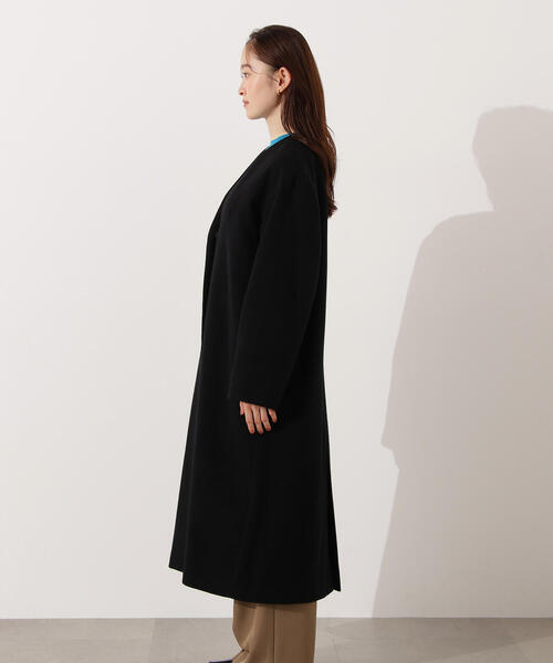 N.（N. Natural Beauty Basic）（エヌエヌナチュラルビューティーベーシック）の「【PS/低身長サイズ】カラーレスロングコート（ノーカラーコート・レディース・ブラック/グレー/ベージュ・P/S/MEDIUM/SMALL）」の4枚目の写真