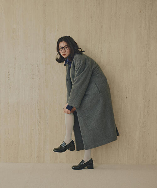 N.（N. Natural Beauty Basic）（エヌエヌナチュラルビューティーベーシック）の「【PS/低身長サイズ】カラーレスロングコート（ノーカラーコート・レディース・ブラック/グレー/ベージュ・P/S/MEDIUM/SMALL）」の14枚目の写真