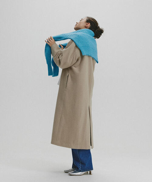 N.（N. Natural Beauty Basic）（エヌエヌナチュラルビューティーベーシック）の「【PS/低身長サイズ】カラーレスロングコート（ノーカラーコート・レディース・ブラック/グレー/ベージュ・P/S/MEDIUM/SMALL）」の18枚目の写真