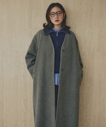 N.（N. Natural Beauty Basic） | 【PS/低身長サイズ】カラーレスロングコート(ノーカラーコート)