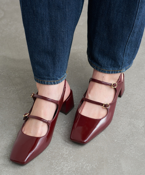 LE TALON（ルタロン）の「4cm Wストラップスリングバック（パンプス・レディース・ブラックミックス/キャメル/ボルドー・22.5cm/22cm/23.5cm/25cm/24cm/24.5cm/23cm）」の3枚目の写真