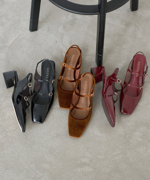 LE TALON（ルタロン）の「4cm Wストラップスリングバック（パンプス・レディース・ブラックミックス/キャメル/ボルドー・22.5cm/22cm/23.5cm/25cm/24cm/24.5cm/23cm）」の4枚目の写真