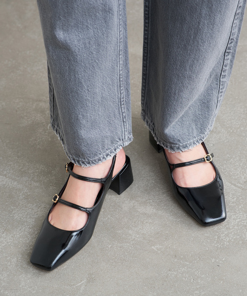 LE TALON（ルタロン）の「4cm Wストラップスリングバック（パンプス・レディース・ブラックミックス/キャメル/ボルドー・22.5cm/22cm/23.5cm/25cm/24cm/24.5cm/23cm）」の7枚目の写真