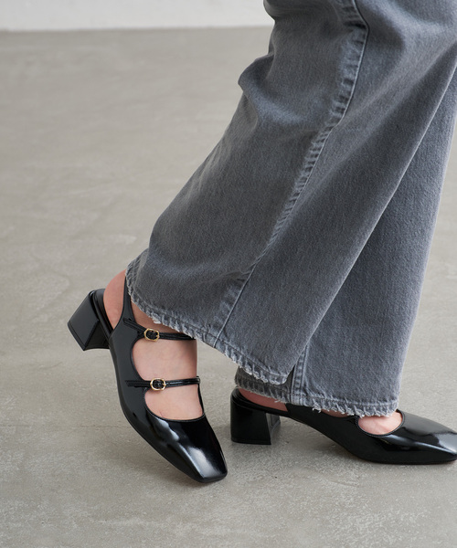 LE TALON（ルタロン）の「4cm Wストラップスリングバック（パンプス・レディース・ブラックミックス/キャメル/ボルドー・22.5cm/22cm/23.5cm/25cm/24cm/24.5cm/23cm）」の8枚目の写真