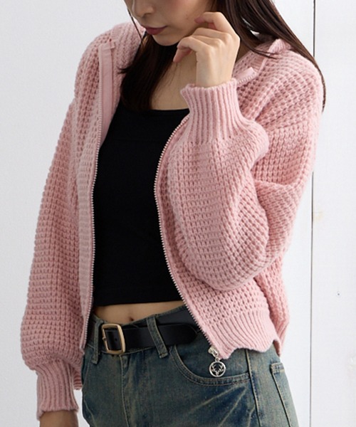 ヒールクリーク　ニット　ブルゾン　ボレロ　ショート丈　新品タグ付き ヒールクリーク ニット ブルゾン ボレロ ショート丈 新品タグ