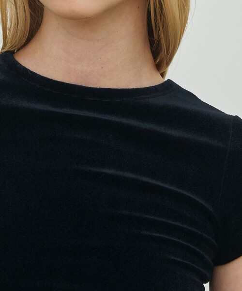 DES PRES（デ・プレ）の「ブライトベロア ミニTシャツ（Tシャツ/カットソー・レディース・ブラック/ホワイト・FREE）」の7枚目の写真