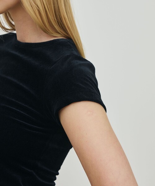 DES PRES（デ・プレ）の「ブライトベロア ミニTシャツ（Tシャツ/カットソー・レディース・ブラック/ホワイト・FREE）」の8枚目の写真