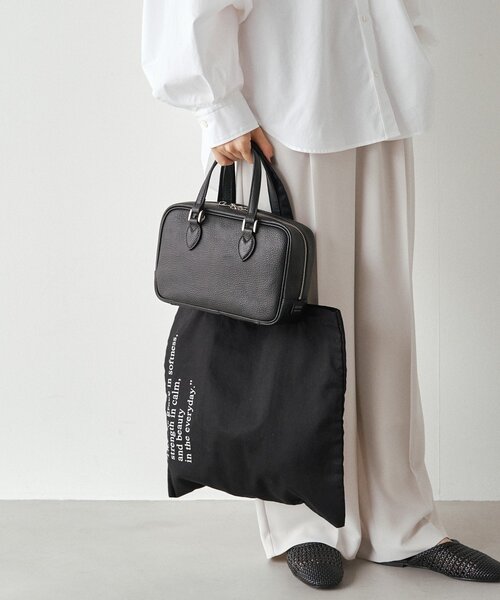 russet 2wayミニボストンバッグ ブラック レザー2WAYミニボストンバッグ（ボストンバッグ）｜russet