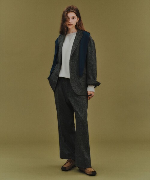 BEAMS BOY（ビームスボーイ）の「ツイード ワイド スラックス（スラックス・レディース・グレー/ブラウン・0/1）」の3枚目の写真