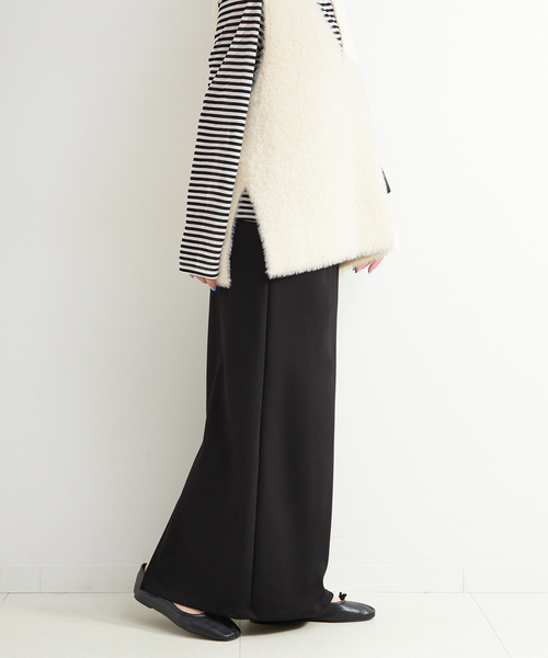 B.C STOCK（ベーセーストック）の「《追加2》《2点セット》手洗い可 / ショートシャギーベスト+ダンボールスカート（ワンピース・レディース・ネイビー/ブラウン/アイボリー・FREE）」の10枚目の写真