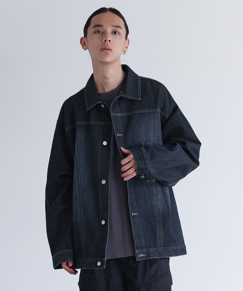 MDR（エムディアール）の「オーバーサイズデニムジャケット【セットアップ対応】（デニムジャケット・メンズ・ネイビー/ブラック・L/M）」の22枚目の写真