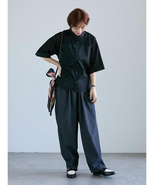 Lugnoncure(ルノンキュール)の「アイレットレースシャツ(シャツ/ブラウス・レディース・ベージュ/オフホワイト/ブラック・F)」の10枚目の写真