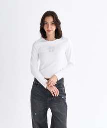 SPARKLY /ロキシーラインストーンロゴタイト長袖ロンT