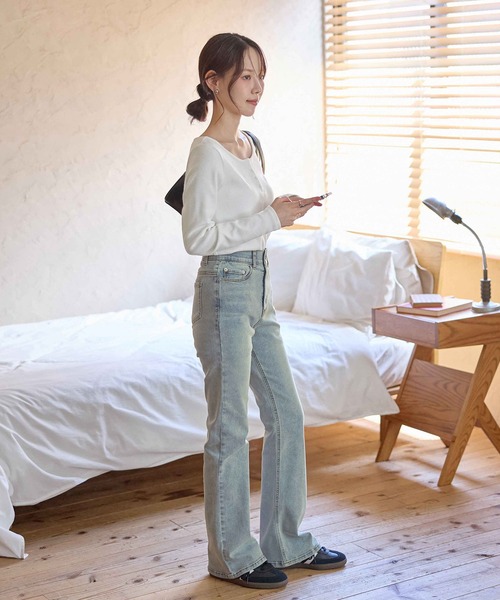 CHAN ME(チャンミ)の「ヘンリーネックプルオーバー(Tシャツ/カットソー・レディース・グレー/ブラック/ホワイト・X-LARGE/LARGE/MEDIUM)」の18枚目の写真