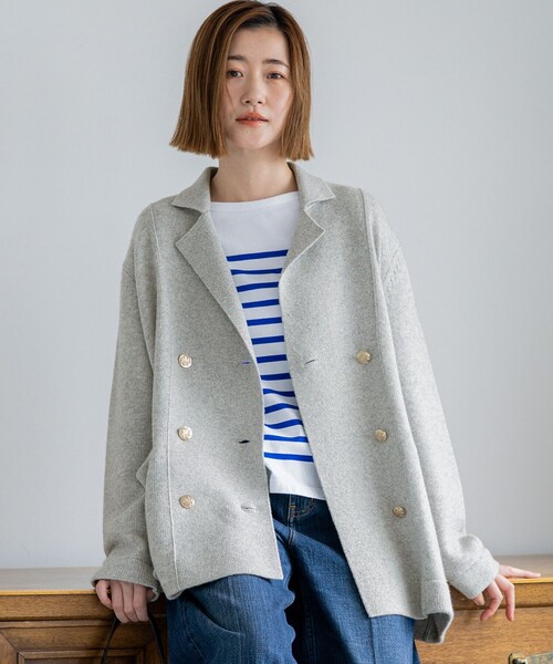 カシミヤブレンド ニット ジャケット（テーラードジャケット）｜23区
