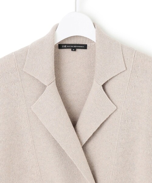 洗える】23区 カシミヤブレンド ニット ジャケット 38 ベージュ セール