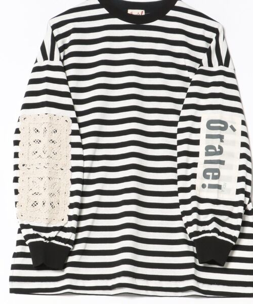 チチカカ(チチカカ)の「Orale! モチーフパッチロングTシャツ(Tシャツ/カットソー・レディース・ブラック/ライトグレー/ピンク・FREE)」の5枚目の写真