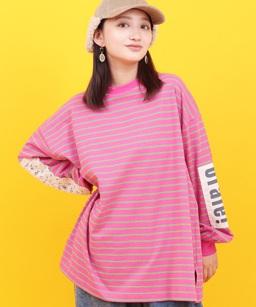 チチカカ(チチカカ)の「Orale! モチーフパッチロングTシャツ(Tシャツ/カットソー・レディース・ブラック/ライトグレー/ピンク・FREE)」の3枚目の写真