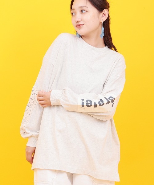 チチカカ(チチカカ)の「Orale! モチーフパッチロングTシャツ(Tシャツ/カットソー・レディース・ブラック/ライトグレー/ピンク・FREE)」の1枚目の写真