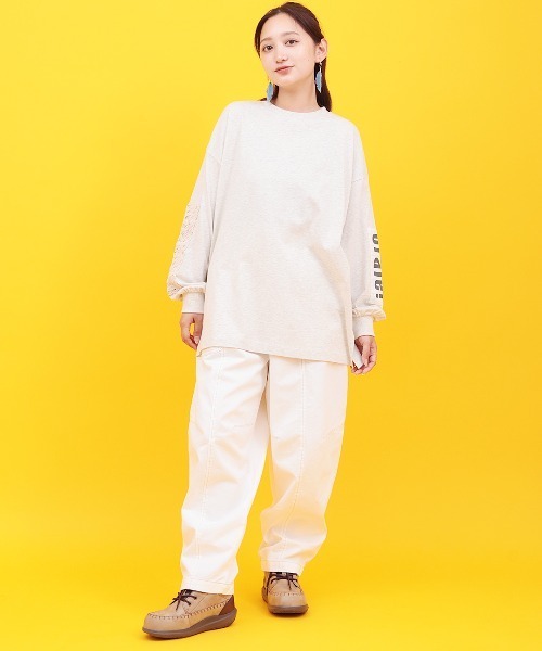 チチカカ(チチカカ)の「Orale! モチーフパッチロングTシャツ(Tシャツ/カットソー・レディース・ブラック/ライトグレー/ピンク・FREE)」の7枚目の写真