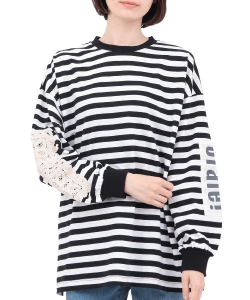 チチカカ(チチカカ)の「Orale! モチーフパッチロングTシャツ(Tシャツ/カットソー・レディース・ブラック/ライトグレー/ピンク・FREE)」の10枚目の写真