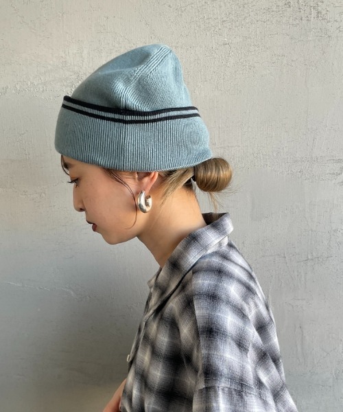 FRED PERRY（フレッドペリー）の「[FRED PERRY/フレッドペリー] ツインティップライン メリノウールビーニー（ニットキャップ/ビーニー・レディース・ブラック/サックスブルー・ONE SIZE）」の17枚目の写真