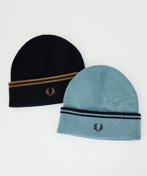 FRED PERRY（フレッドペリー）の「[FRED PERRY/フレッドペリー] ツインティップライン メリノウールビーニー（ニットキャップ/ビーニー・レディース・ブラック/サックスブルー・ONE SIZE）」の19枚目の写真