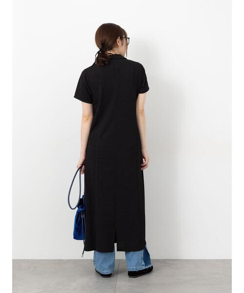 Te chichi TERRASSE（テチチテラス）の「カットジャガードポロワンピ（ワンピース・レディース・ブラック/ブラウン・F）」の6枚目の写真