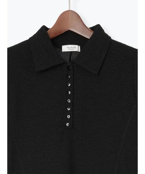 Te chichi TERRASSE（テチチテラス）の「カットジャガードポロワンピ（ワンピース・レディース・ブラック/ブラウン・F）」の10枚目の写真