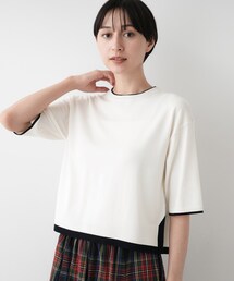 Dessin（デッサン）の「【洗える】バイカラーショート丈ニット（ニット/セーター・レディース）」