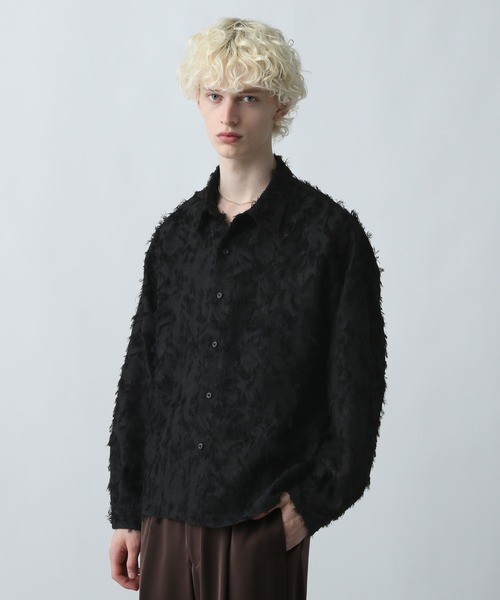 HARE（ハレ）の「【WEB限定】マルチマテリアルジャガードフリンジシャツ(HARE)（シャツ/ブラウス・メンズ・ホワイト/ブラック/レッド・MEDIUM/LARGE/SMALL）」の19枚目の写真