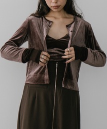 シアードッキングベロアカーディガン