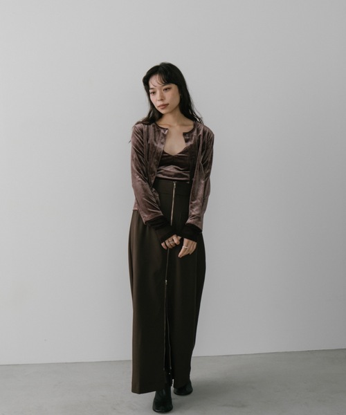 DRWCYS（ドロシーズ）の「シアードッキングベロアカーディガン（カーディガン/ボレロ・レディース・ブラック/ホワイト/ブラウン・FREE）」の13枚目の写真