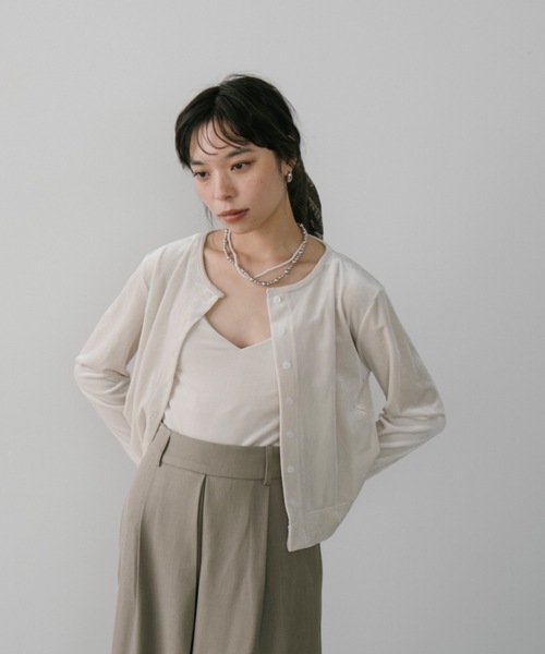 DRWCYS（ドロシーズ）の「シアードッキングベロアカーディガン（カーディガン/ボレロ・レディース・ブラック/ホワイト/ブラウン・FREE）」の20枚目の写真