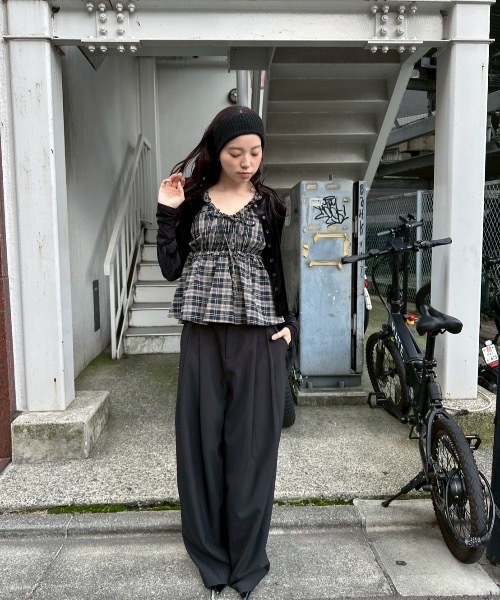 新品・タグ付き　maison dedolce ベロアカーディガン【black】 セール】シアードッキングベロアカーディガン（カーディガン/ボレロ