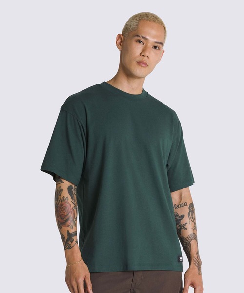 VANS(バンズ)の「オリジナル スタンダード Tシャツ / ORIGINAL STANDARDS SS green ga VN000G512LN1(Tシャツ/カットソー・メンズ・ダークグリーン・SMALL/MEDIUM)」の1枚目の写真