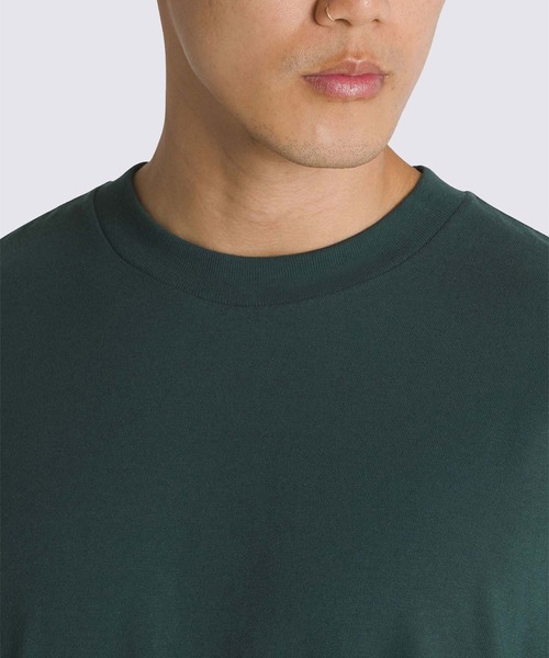 VANS(バンズ)の「オリジナル スタンダード Tシャツ / ORIGINAL STANDARDS SS green ga VN000G512LN1(Tシャツ/カットソー・メンズ・ダークグリーン・SMALL/MEDIUM)」の4枚目の写真