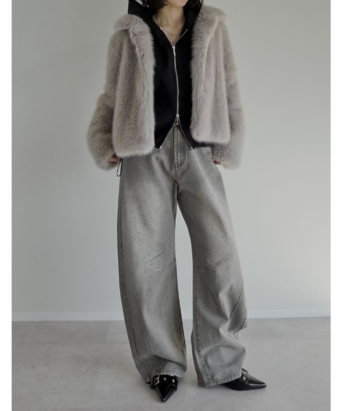 Re:EDIT（リエディ）の「[イージーケア]ダンボールダブルジップフーディー（パーカー・レディース・ブラック/杢グレー・MEDIUM/LARGE）」の8枚目の写真