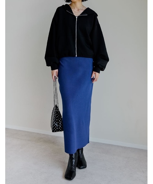 Re:EDIT（リエディ）の「[イージーケア]ダンボールダブルジップフーディー（パーカー・レディース・ブラック/杢グレー・MEDIUM/LARGE）」の10枚目の写真