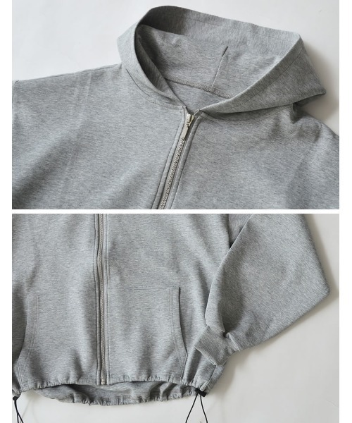 Re:EDIT（リエディ）の「[イージーケア]ダンボールダブルジップフーディー（パーカー・レディース・ブラック/杢グレー・MEDIUM/LARGE）」の22枚目の写真